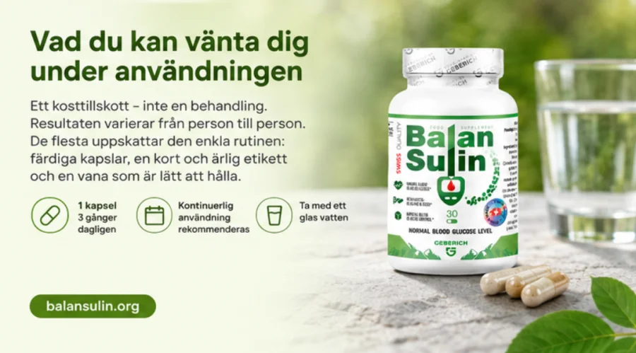 Balansulin — kapsel tagen med ett glas vatten