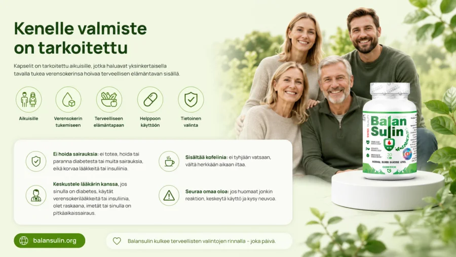 Balansulin — kapseleita aikuisille, jotka vaalivat verensokeriaan